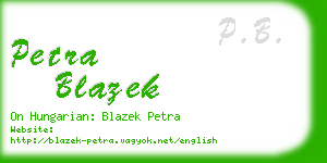petra blazek business card